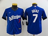 Youth Dodgers 7 Julio Urias Royal 2021 City Connect Cool Base Jerseys,baseball caps,new era cap wholesale,wholesale hats